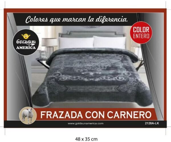 Frazada terciopelo c/ carnero 4kg<br>(Fardo x 26 und)