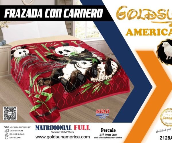 FRAZADA DE TERCIOPELO C/ CARNERO 1 PAÑO 4KG. (FARDOX26UND)