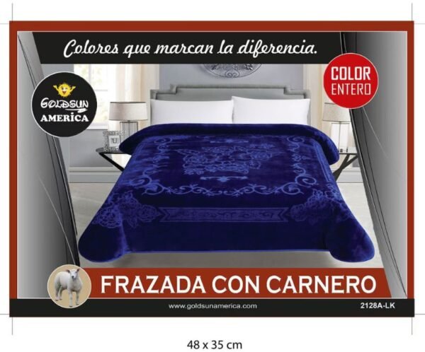 Frazada terciopelo c/ carnero 4kg<br>(Fardo x 26 und)