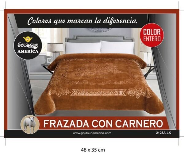 Frazada terciopelo c/ carnero 4kg<br>(Fardo x 26 und)