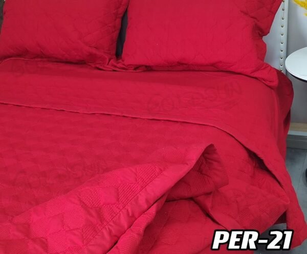 SET COBERTOR DE VERANO 5PCS COLOR ENTERO QUEEN (FARDOX08UND)