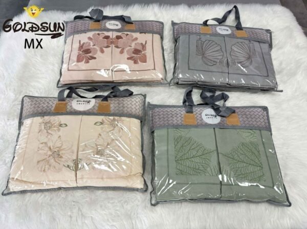 SET DE SÁBANAS 4PCS COLOR ENTERO BORDADAS (FARDOX30UND)