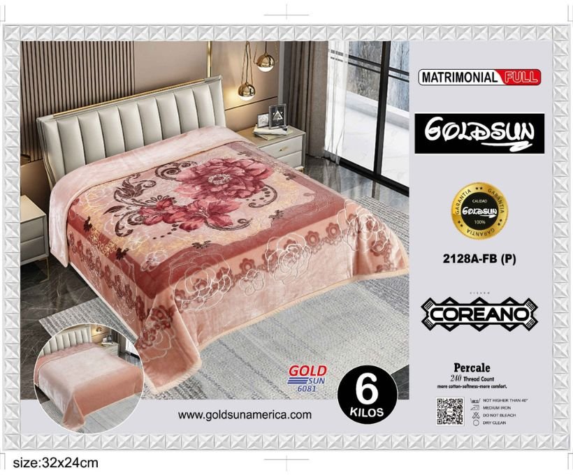 4 Frazada terciopelo doble cara 6kg<br>(Fardo x 16 und)