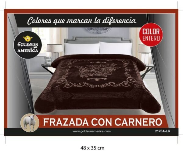 Frazada terciopelo c/ carnero 4kg<br>(Fardo x 26 und)
