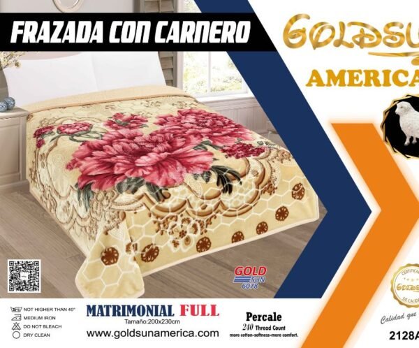 FRAZADA DE TERCIOPELO C/ CARNERO 1 PAÑO 4KG. (FARDOX26UND)