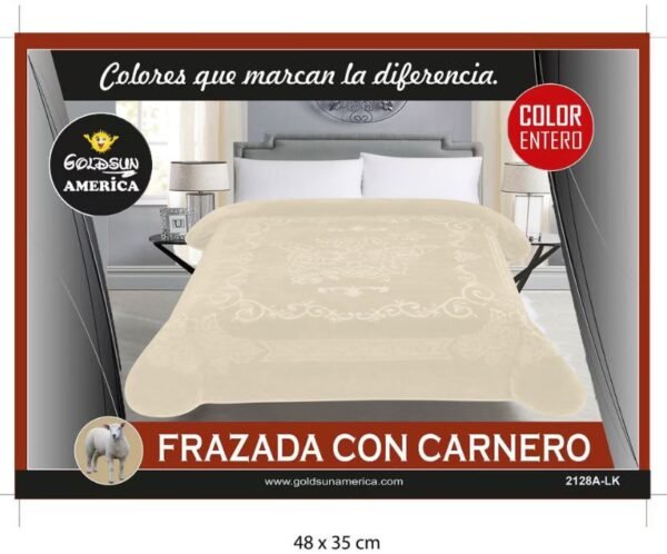 Frazada terciopelo c/ carnero 4kg<br>(Fardo x 26 und)