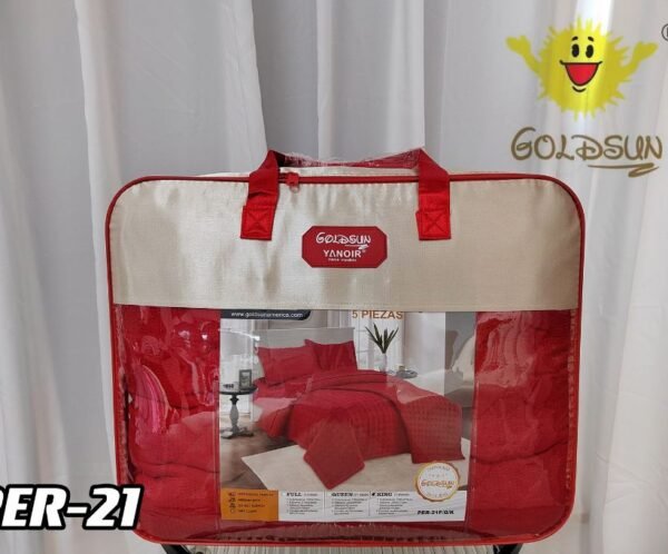 SET COBERTOR DE VERANO 5PCS COLOR ENTERO QUEEN (FARDOX08UND)