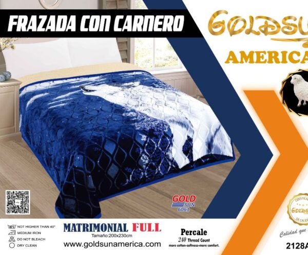 FRAZADA DE TERCIOPELO C/ CARNERO 1 PAÑO 4KG. (FARDOX26UND)