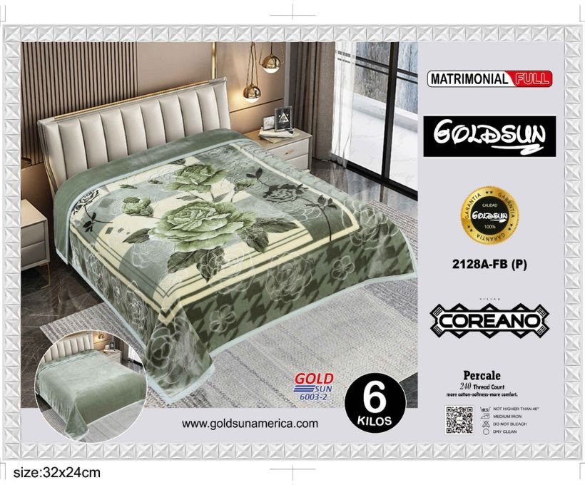 8 Frazada terciopelo doble cara 6kg<br>(Fardo x 16 und)