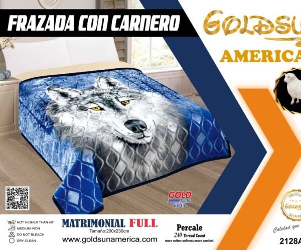 FRAZADA DE TERCIOPELO C/ CARNERO 1 PAÑO 4KG. (FARDOX26UND)