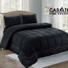 Edredón tela c/ tela full negro 5pcs de 3000 hilos Casatex (Fardo x 12 und)