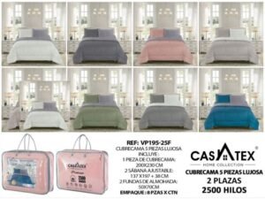 Edredón tela c/ tela 5pcs 2500 Hilos Casatex (Caja x 8 und)
