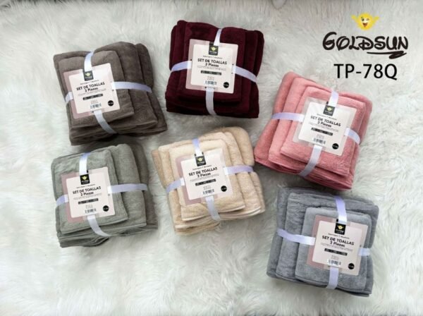 SET DE 3 TOALLAS MICROFIBRA COLOR ENTERO (FARDOX72SETS)