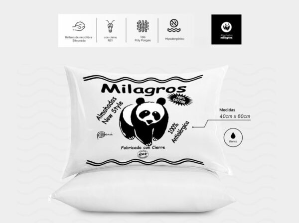 Almohada microfibra siliconada blanco (Fardo x 60 und)