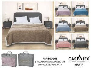 Manta c/ sherpa de lujo Casatex<br>(Fardo x 30 und)