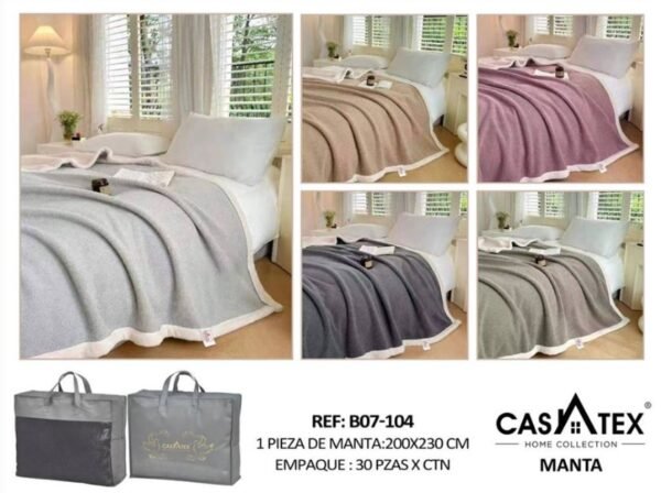 Manta c/ sherpa de lujo Casatex<br>(Fardo x 30 und)