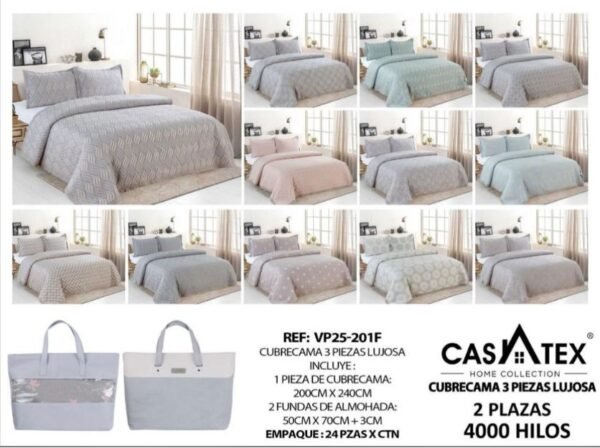 Cobertor de verano lujosa 3pcs de 4000 Hilos Casatex