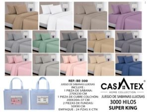 Sábanas bordadas 3000 Hilos Casatex<br>(Fardo x 24und)