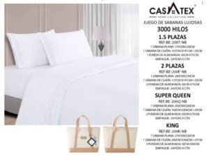 Sábanas hoteleras premium 3000 Hilos Casatex<br>(Fardo x 24 und)