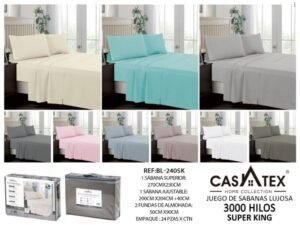 Juego de sábanas 4pcs 3000 Hilos Casatex<br>(Fardo x 24 und)