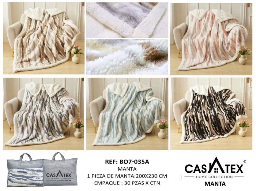 Manta afelpada súper premium Casatex<br>(Fardo x 30 und)