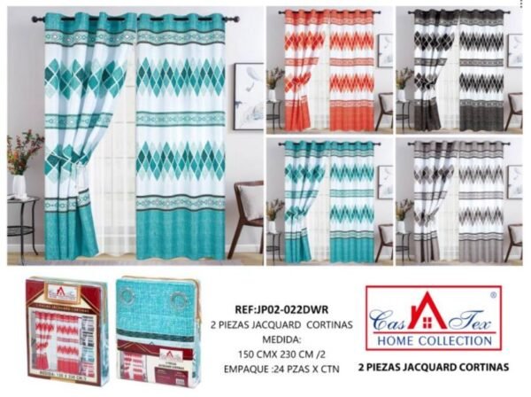 Cortinas Jacquard 150X230CM Casatex<br>(Fardo x 24 und)