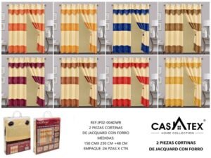 Cortinas Jacquard c/ velo Casatex<br>(Fardo x 24 und)