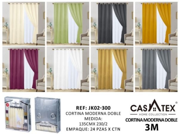 Cortina bicolor black out Casatex<br>(Fardo x 24 und)