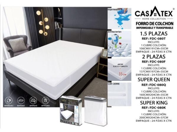 Protector de colchón impermeable Casatex (Fardo x 24 und)