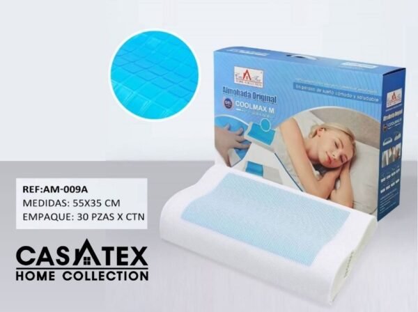 Almohada viscoelástica c/ gel refrescante Casatex (Fardo x 30 und)