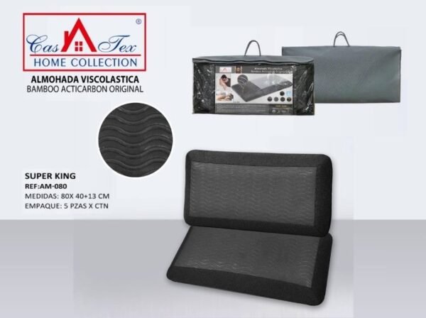 Almohada viscoelástica bamboo con acticarbón (Caja x 5 und)