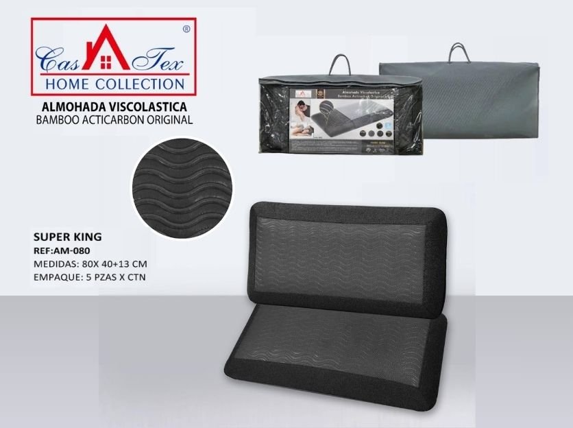Almohada viscoelástica bamboo con acticarbón (Caja x 5 und)