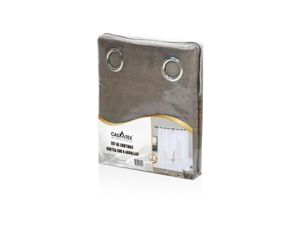 Set de cortinas Doriza c/ 8 argollas Casatex (Fardo x 24 und)