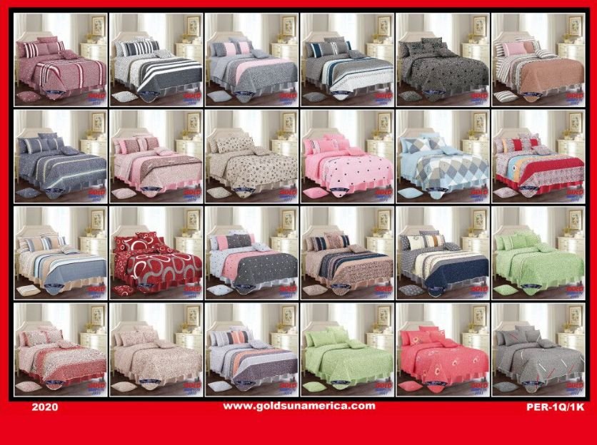 Set cobertor estampado 7pcs<br>(Fardo x 28 und)