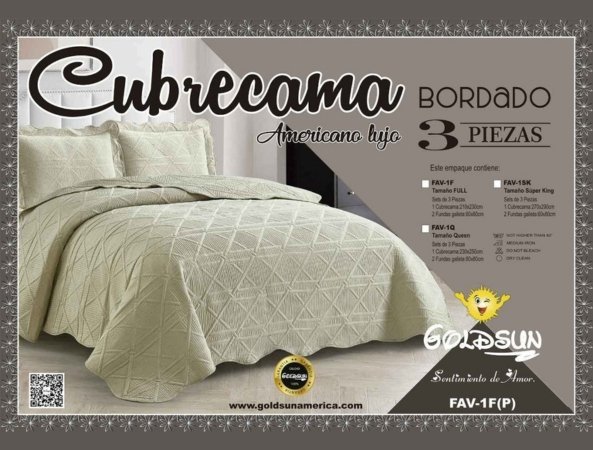 SET COBERTOR DE VERANO C.E. BORDADO 3PCS (FARDOX24UND)