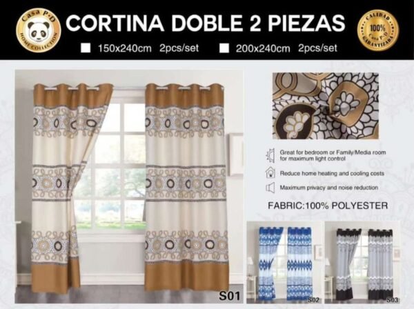Cortina con diseño 2piezas 3mt (Caja x 24und)