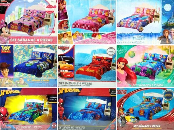 Juego de sábanas 4pcs Disney<br>(Caja x 36 und)