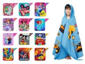 Toalla c/ capucha 100x120cm Disney <br>(Fardo x 12 docenas)