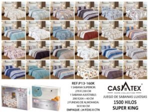 Juego de sábanas 4pcs 1500H Casatex<br>(Caja x 24 und)