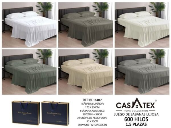 Juego de sábanas 6000H Casatex<br>(Caja x 12 und)