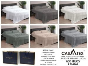 Juego de sábanas 6000H Casatex<br>(Caja x 12 und)