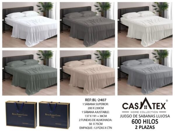 Juego de sábanas 6000H Casatex<br>(Caja x 12 und)