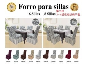 Forro para 6/8 sillas alto relieve con bobos (Fardo x 20set)