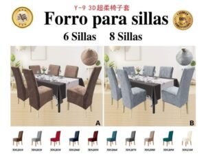 Forro para sillas 6/8 terciopelo 3D<br>(Fardo x 20set)