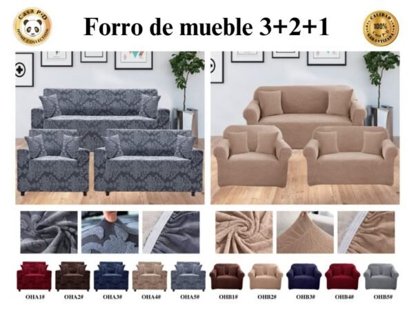 Forro para muebles 3+2+1 tercipelo 3D<br>(Fardo x 20 und)