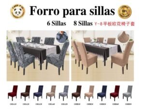 Forro para 6/8 sillas terciopelo 3D (Fardo x 20set)