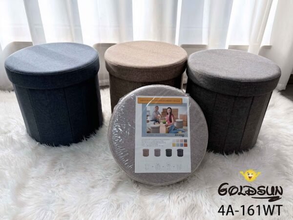 PUFF CIRCULAR ORGANIZADOR PLEGABLE GOLDSUN (CAJA X 16 UND)