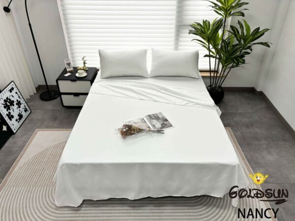 SET DE SÁBANAS 4 PIEZAS COLOR ENTERO BLANCAS (FARDOX42UND)