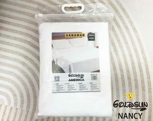 SET DE SÁBANAS 4 PIEZAS COLOR ENTERO BLANCAS (FARDOX42UND)