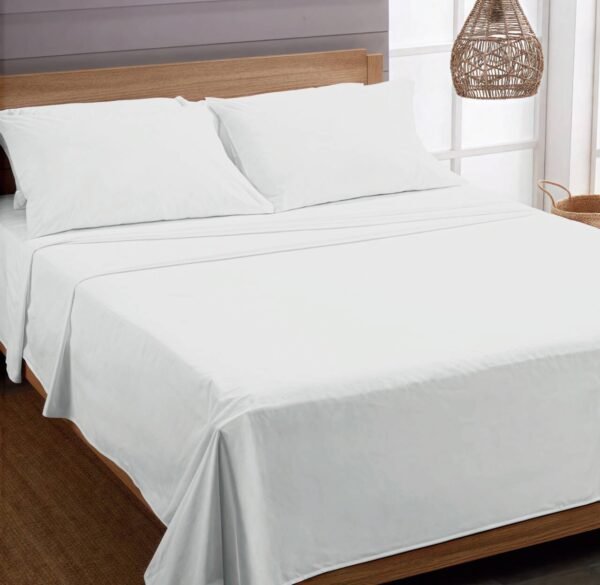 SET DE SÁBANAS 4 PIEZAS COLOR ENTERO BLANCAS (FARDOX42UND)